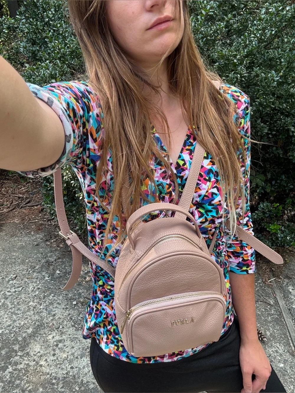 Furla Pebbled Leather Mini Backpack